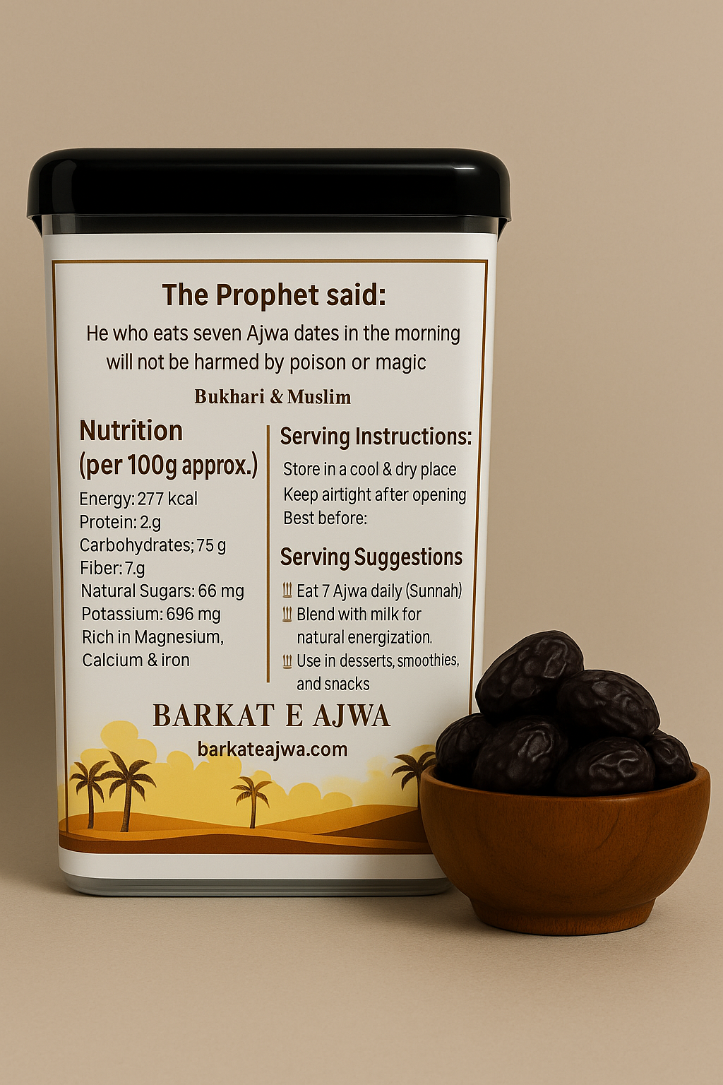Barkat E Ajwa – Premium Ajwa Dates (1 KG) | Direct from Madina Sharif