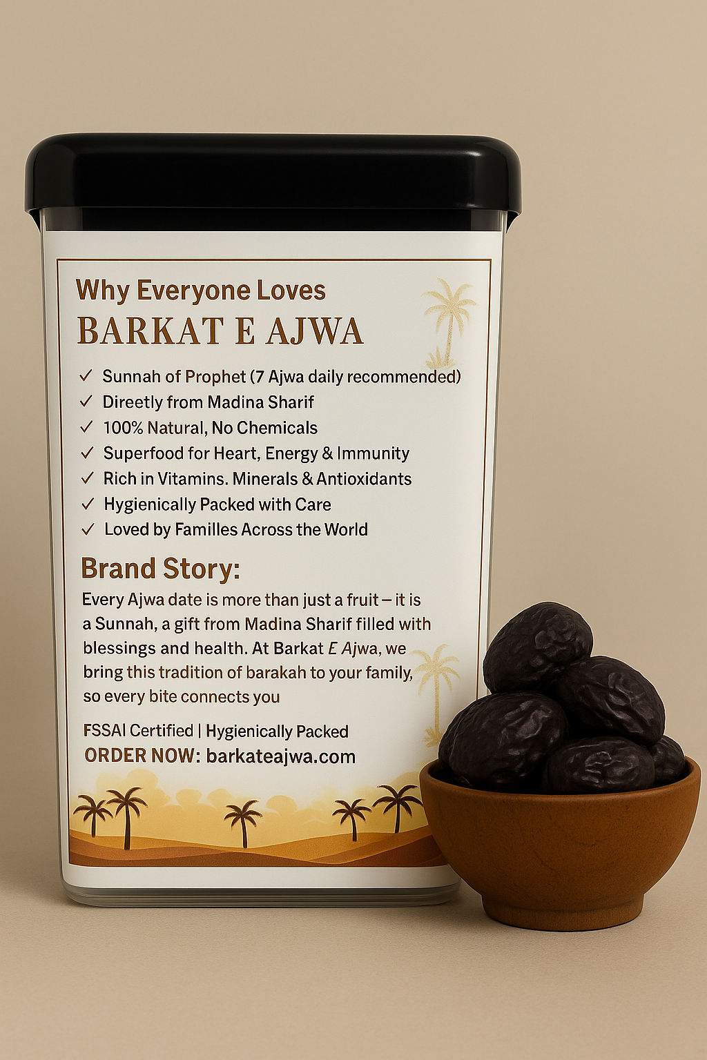 Barkat E Ajwa – Premium Ajwa Dates (1 KG) | Direct from Madina Sharif